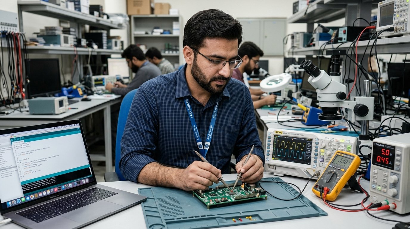 Dr. Asif Iqbal in automation laboratory